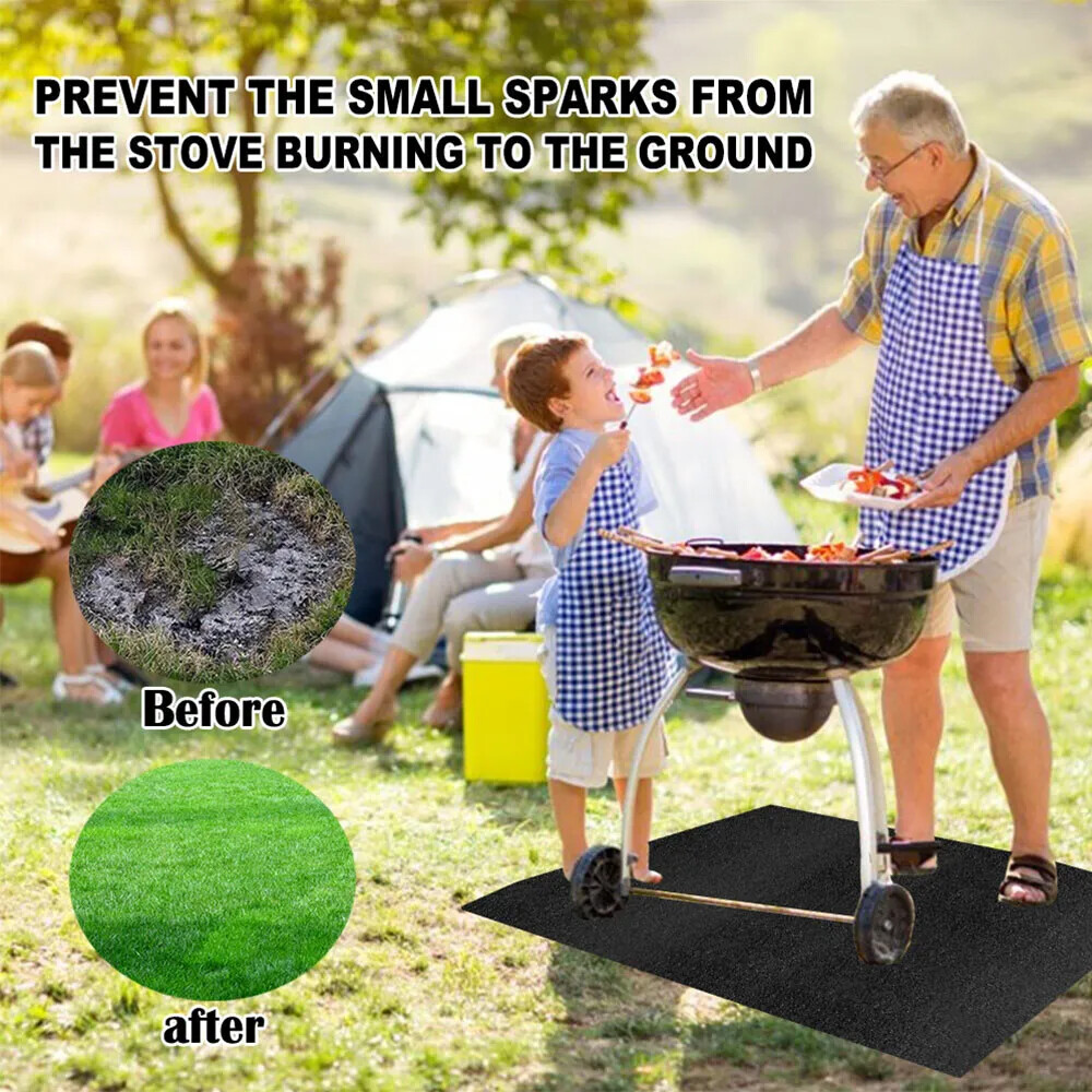 2pcs Fireproof Fireplace Hearth Rug Protection Mat Floor Resistant Pad Carpet