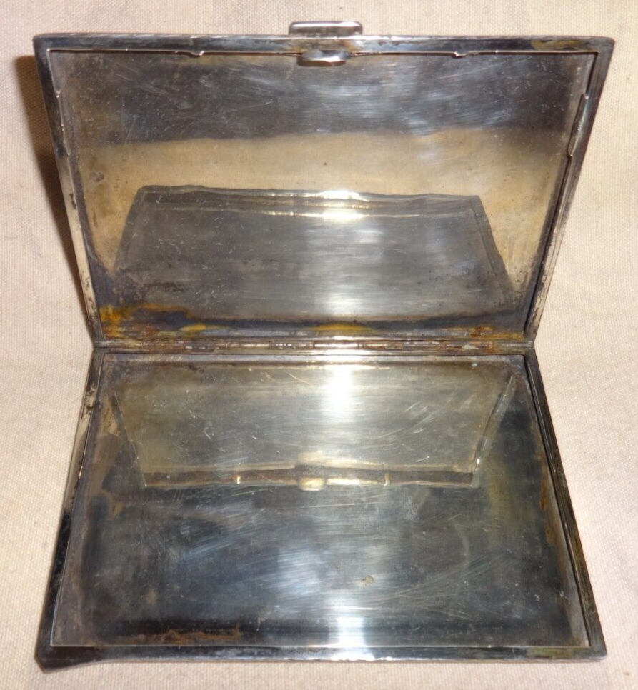 Vintage Rare 800 Silver Etched Case Signed