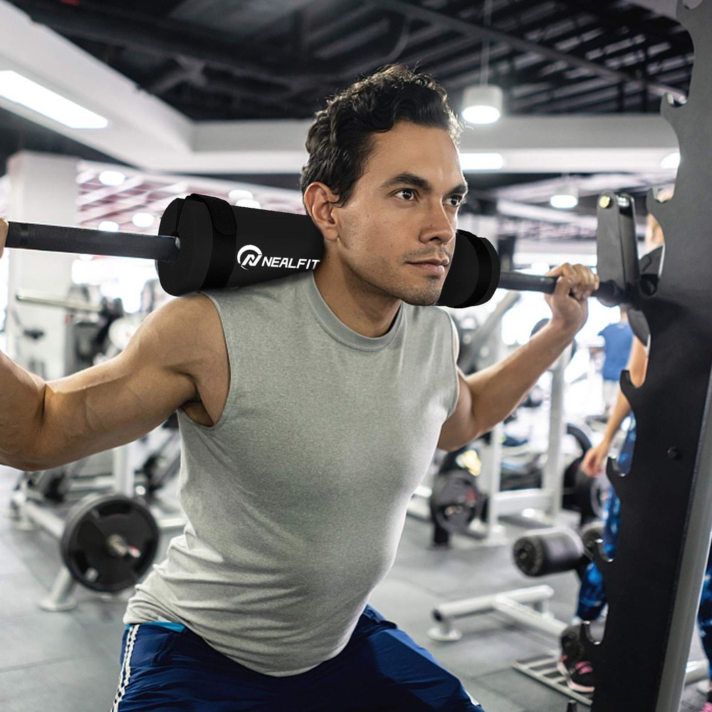 NEALFIT Barbell Pad Squat for Squats—Squat Bar Pad—Great Black