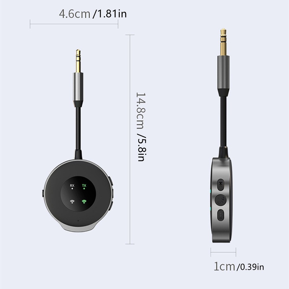 Bluetooth 5.3 Wireless Audio Transmitter Receiver Car Aux Adapter 3.5mm Jack