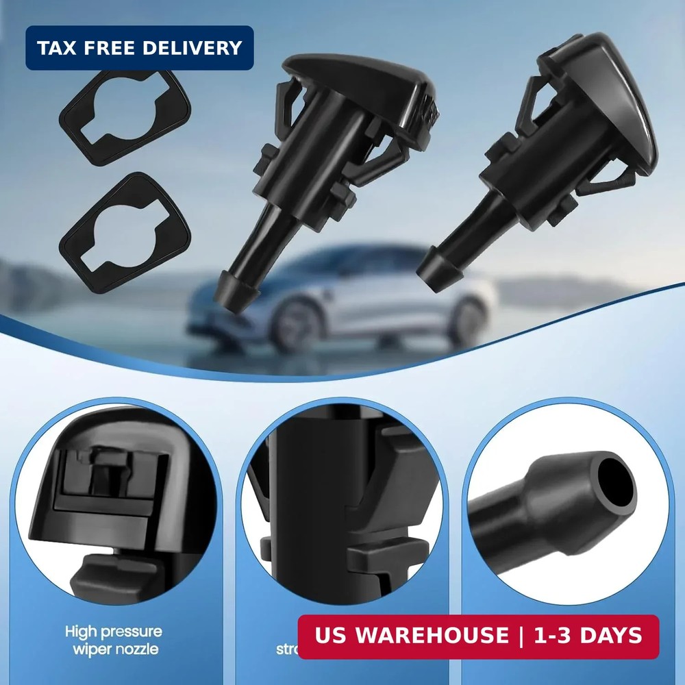 2 PCS Front Windshield Washer Nozzles Premium Spray Jet Replacement for Chrysler