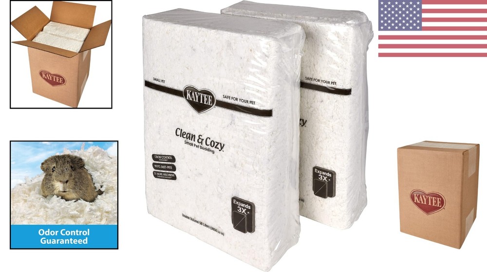 White Bedding for Small Pets - Comfy, Cozy & Odor-Controlled - 50 Liters (Pac...