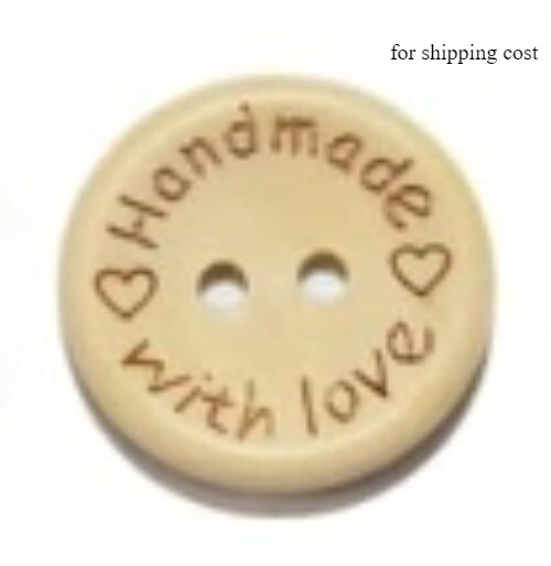 1pc Round Wooden Button, Used