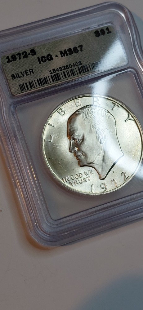 1972-S Eisenhower Proof $1 Silver Dollar MS67 ICG Certified
