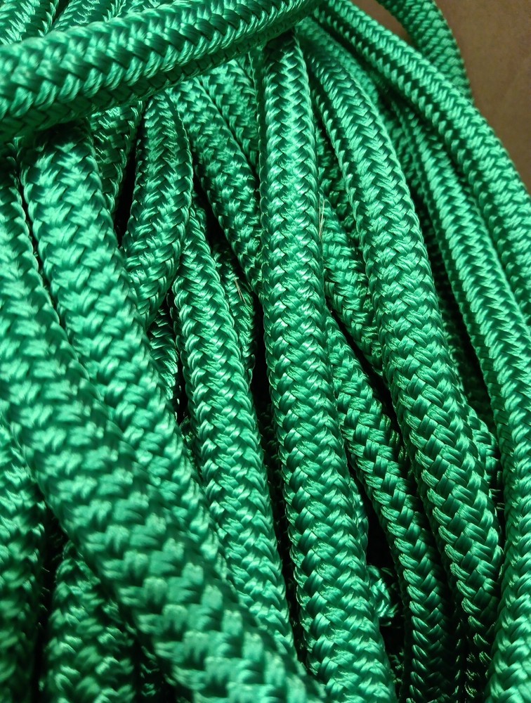9/16 x 50 ft. Double Braid-Yacht Braid Polyester Rope. Bright Green