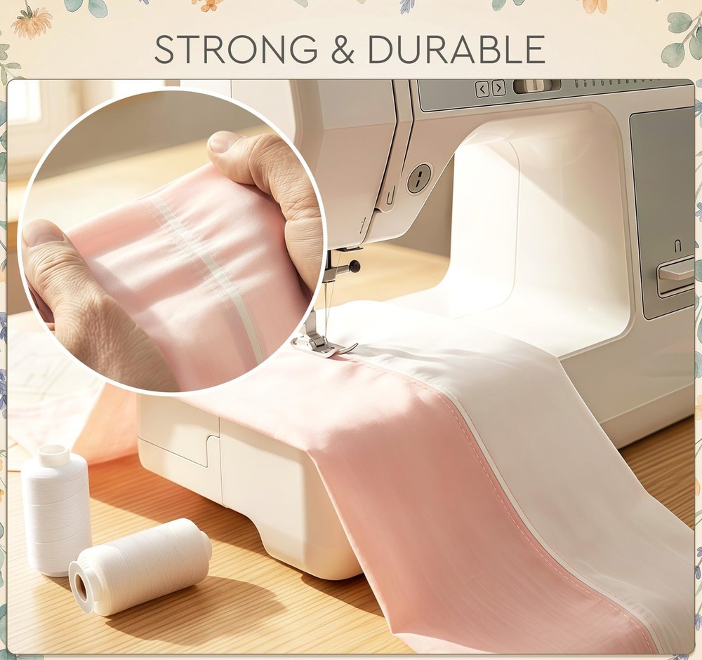 Thread for Sewing 12 Spools 1000 Yards Each, Polyester All Purpose Thread Whi...