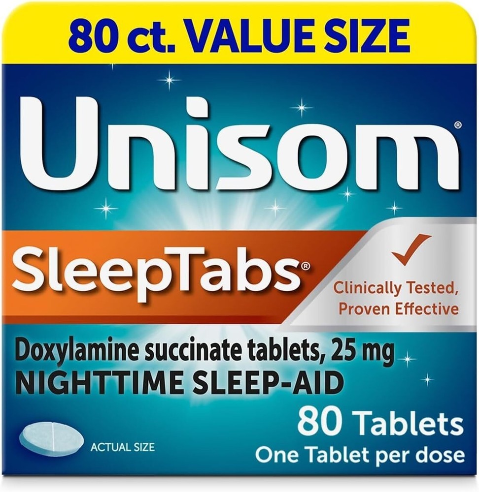 Unisom Sleeptabs Nighttime Sleep-Aid Doxylamine Succinate 80 Tablets