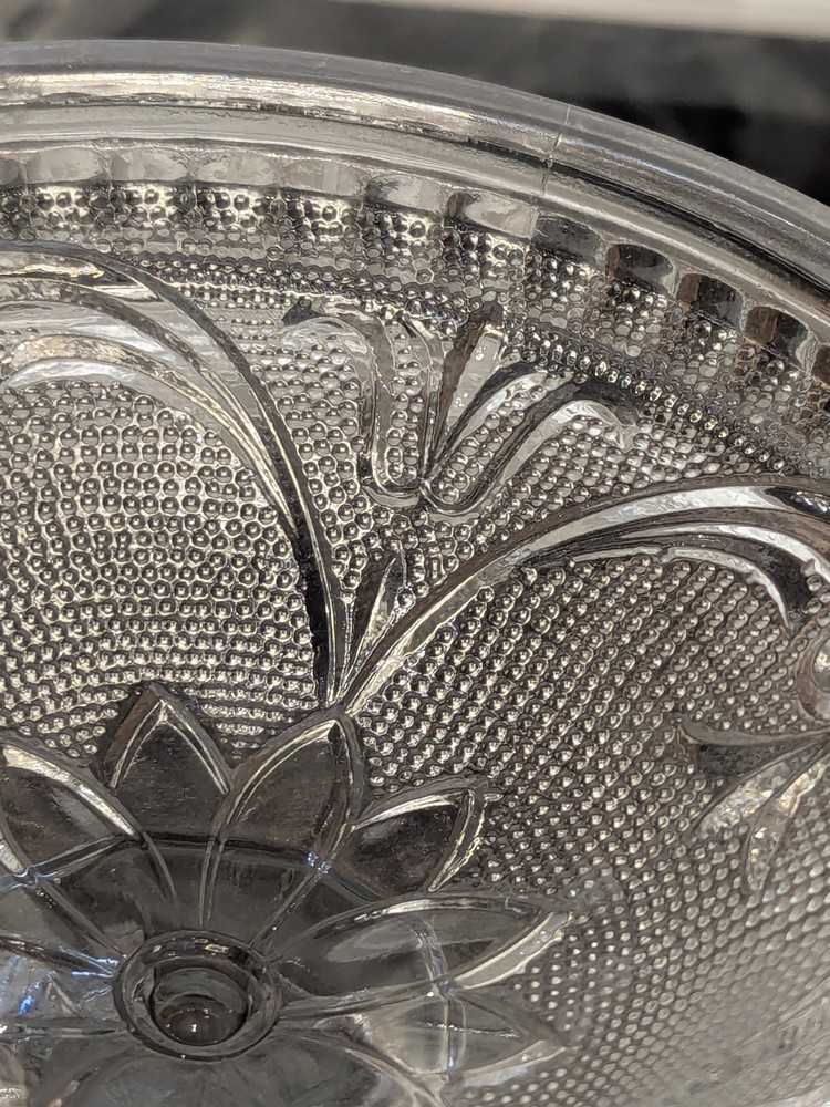 Antique EAPG Pressed Glass Candlestick – Heavy 3-Part Mold, Deep Floral Pattern