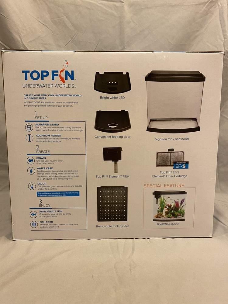 Top Fin Imagine 5 Gallon Bowfront Aquarium Kit