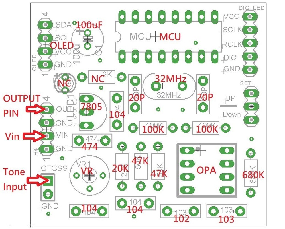 50 Tone CTCSS Decoder OLED Display with tone valid output pin