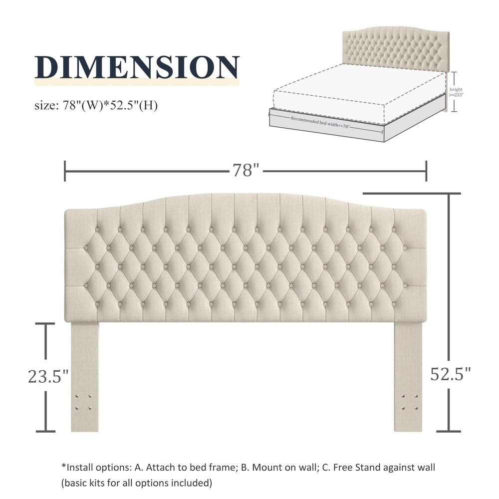 Befurtori King Headboard Only, Upholstered Headboard King Size for Adjustable...