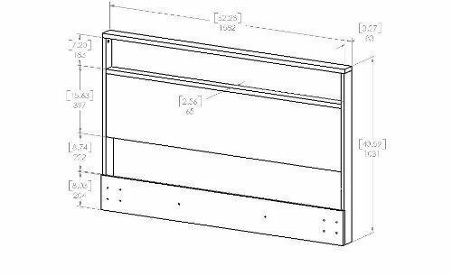 Rustic Oak Full Queen Wooden Panel Headboard Shelf Cut Out Frame Mount Storage