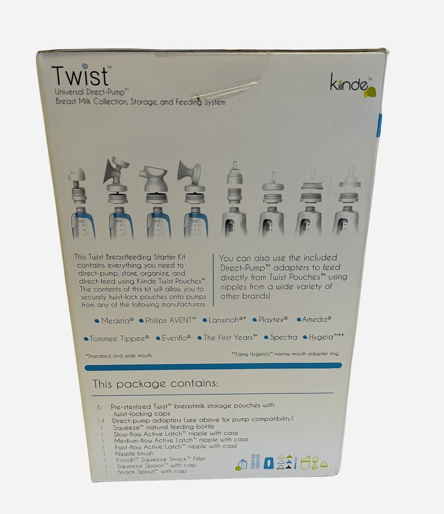 Kiinde Twist Direct Pump Direct Feed Breast Milk Storage Set Sealed!