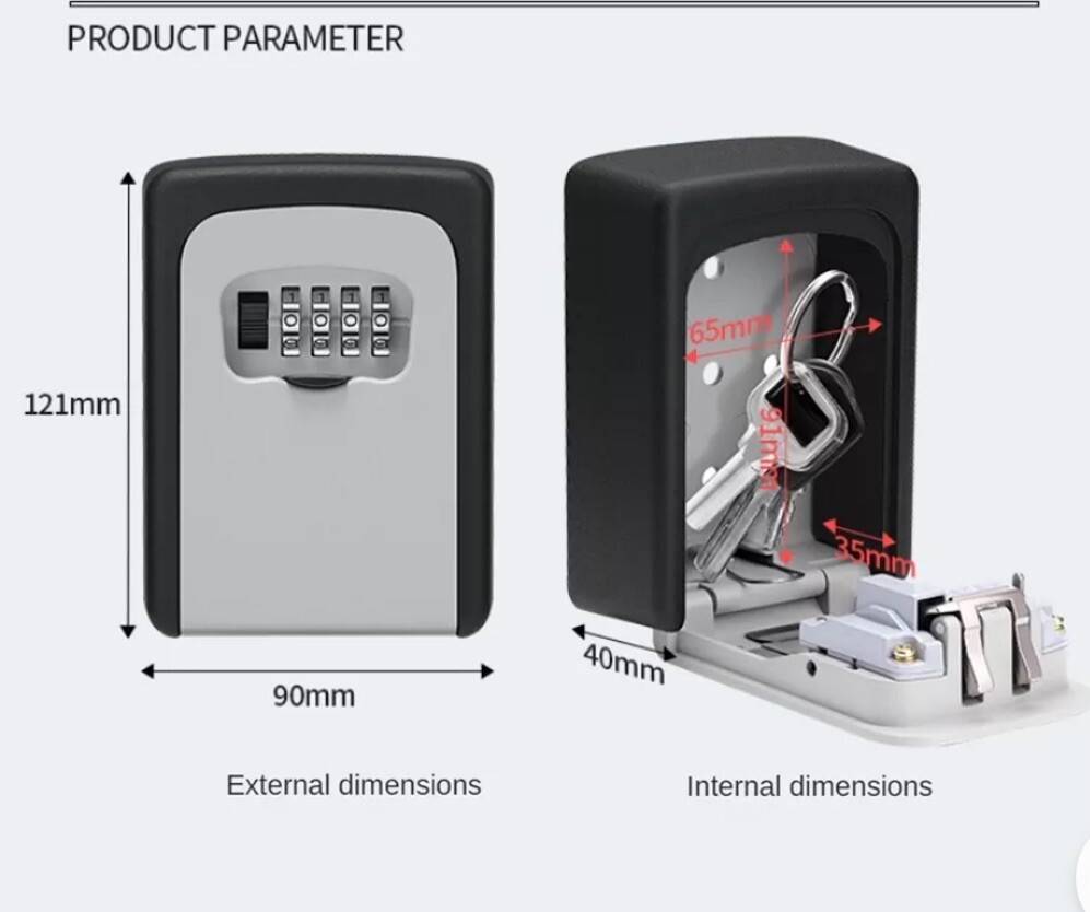 Combination Key Storage Lock Box w/ Changeable Code (Fayleeko)