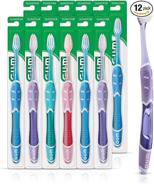 GUM Deep Clean Sensitive Toothbrush – Cepillo Dental Suave Sensible, 12 Pack