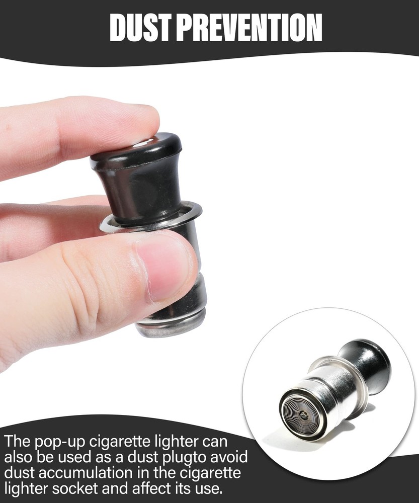 ESEWALAS Car Cigarette Lighter,Pop-Out Lighter,12V Lighter Black