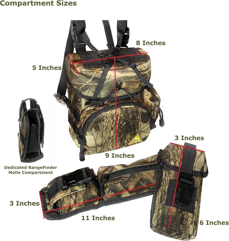 Binoculars Harness Case Pack, Bino Pack with Rangefinder Compartment - Detachabl