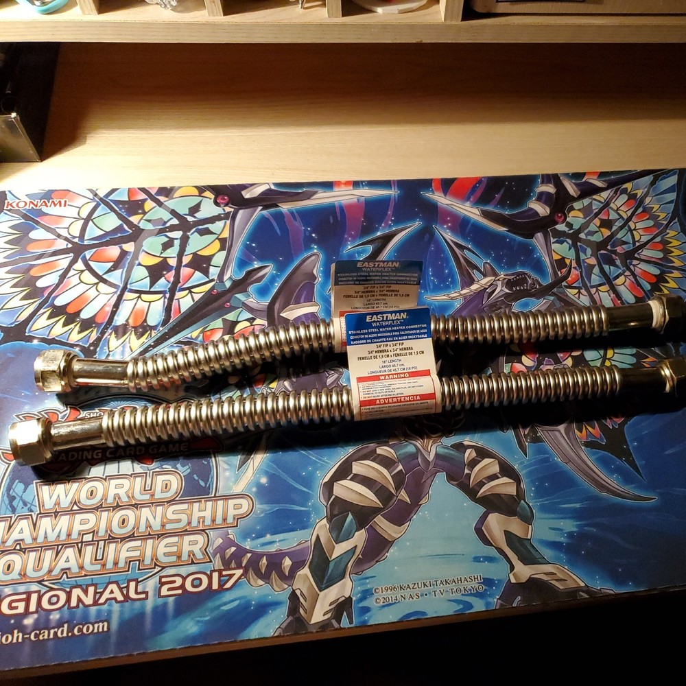 Lot 2x Eastman Waterflex 18" Inch Water Heater Connector 3/4 Inch x 3/4 Inch FIP