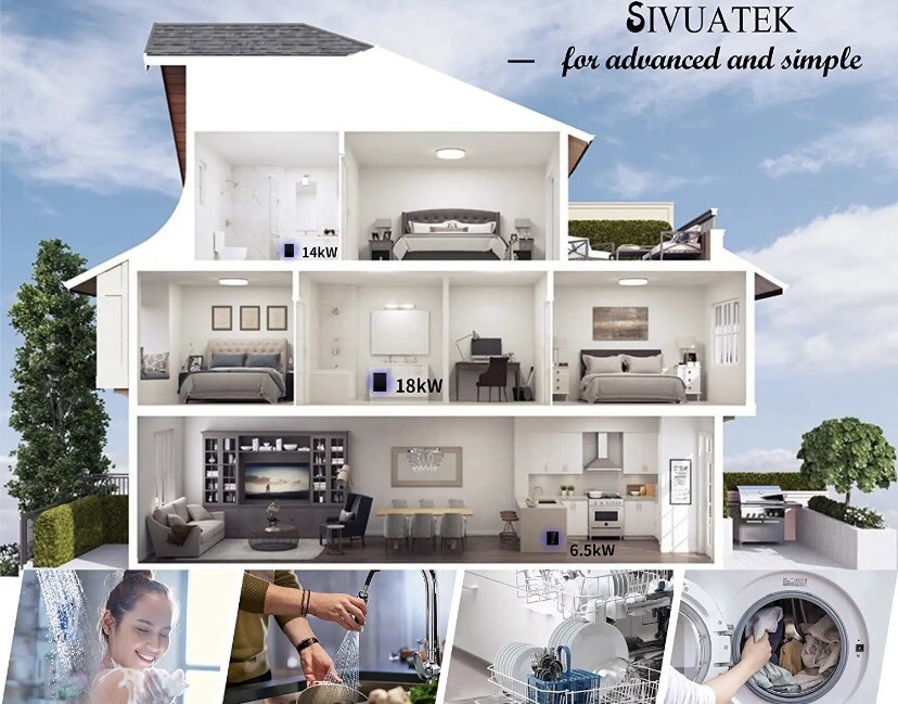 Electric Tankless Water Heater, SIVUATEK on Demand Water Heater Electric Smart C