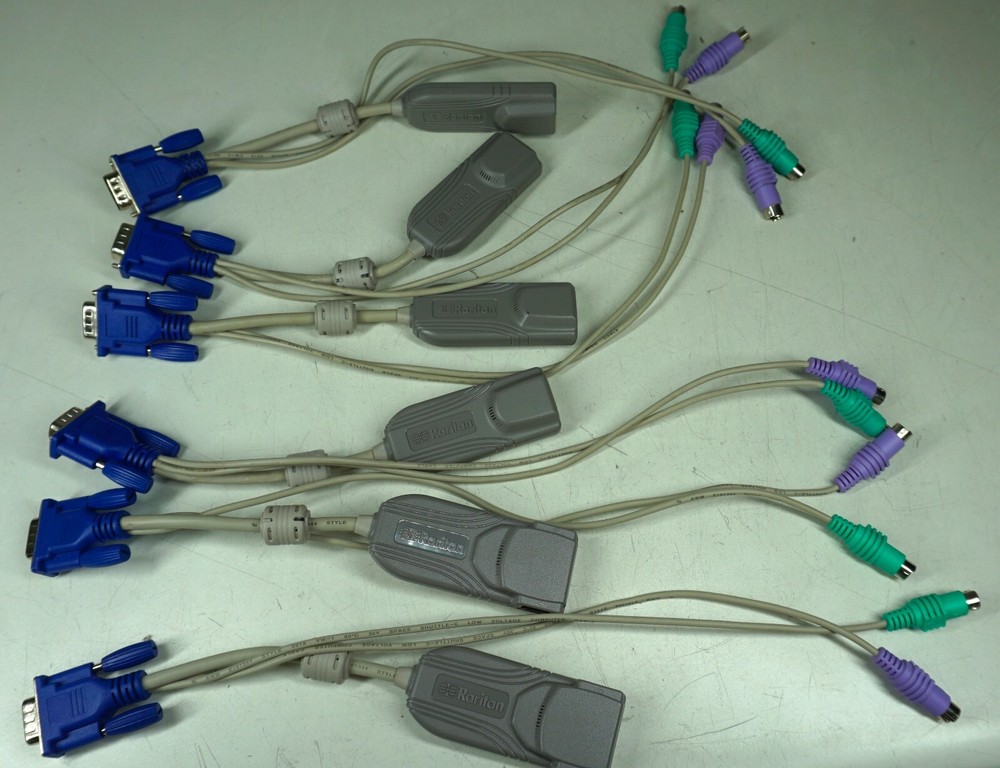 Lot of 6 P2CIM-PS2 Raritan  KVM Switch PS2 Computer Interface Module cables