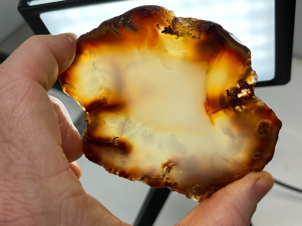 Thick Translucent Carnelian Agate Slab Lapidary Cabbing Combo Ship Avail