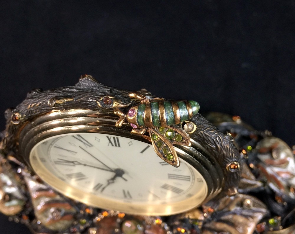 Jay Strongwater Mayfair Leaf & Bee Clock