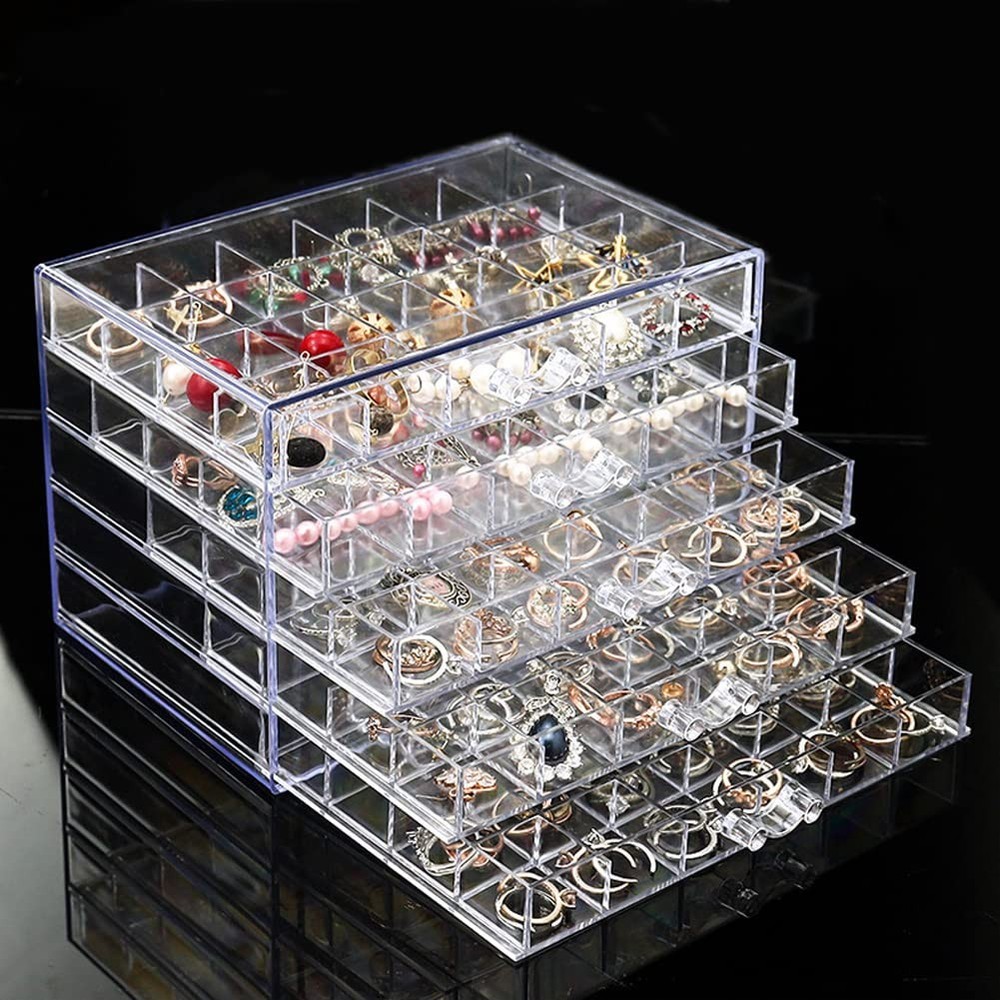 YUFONG Earring Storage Box Organizer, Acrylic Jewelry Clear