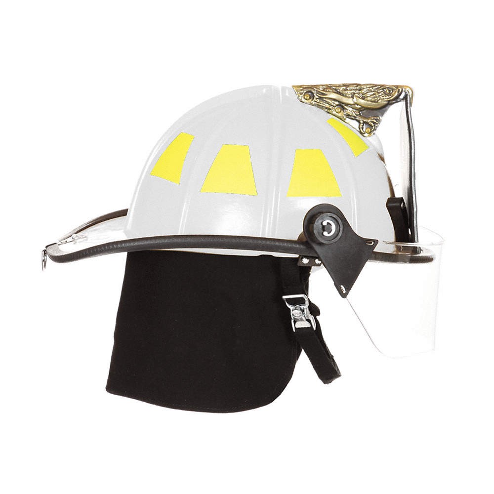 FIRE-DEX  Fire Helmet,White,Traditional 6CCD7