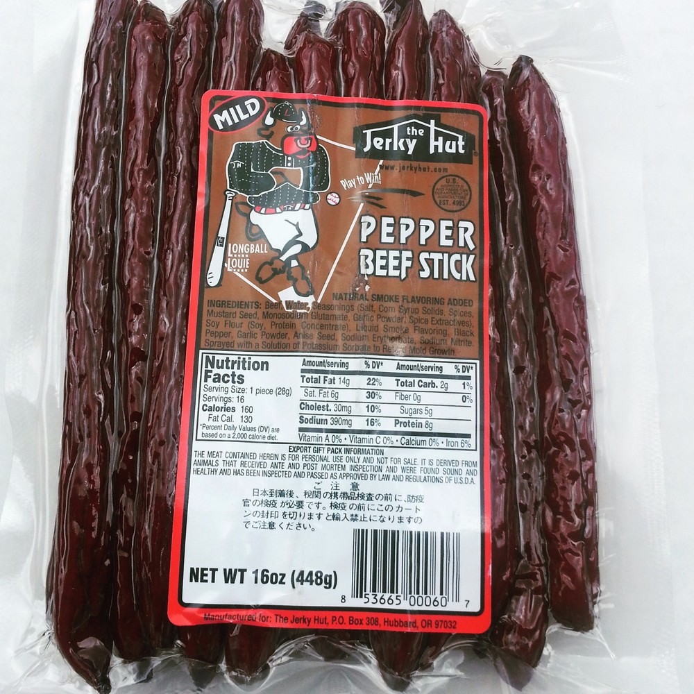 The Jerky Hut - Peppered beef sticks (1 LB)