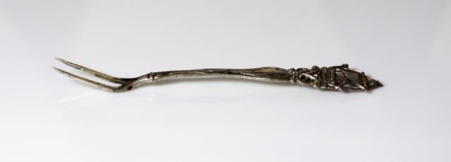 Vintage 800 Silver Wallace Viking Ship Olive Fork 4.5” – 10461
