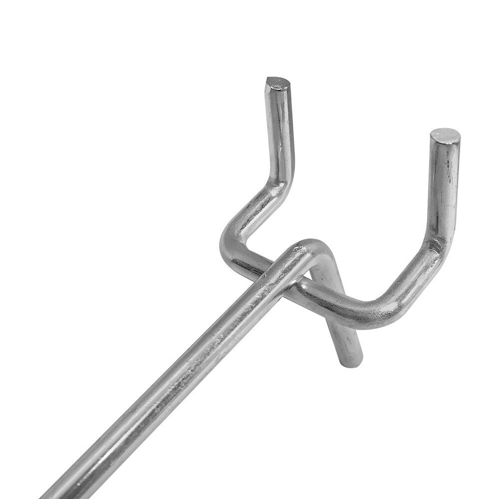 Peg Board Shelving Hooks 1/8" Thick Pegboard Zinc 20 Pc 4" Long