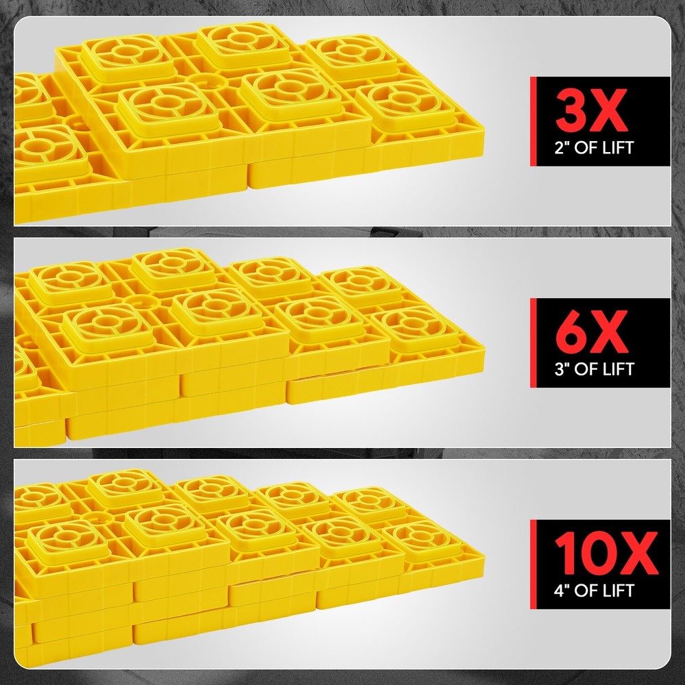 10Pcs Heavy Duty RV Leveling Blocks Camper Cargo w/Carrying Handle & Storage Bag