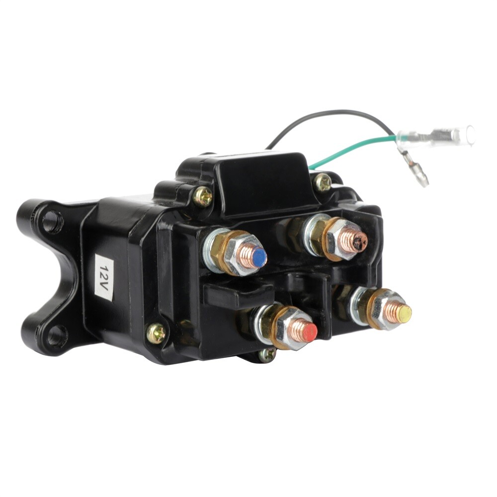 For Atv Utv 12V Solenoid Relay Contactor & Winch Rocker Thumb Switch Combo