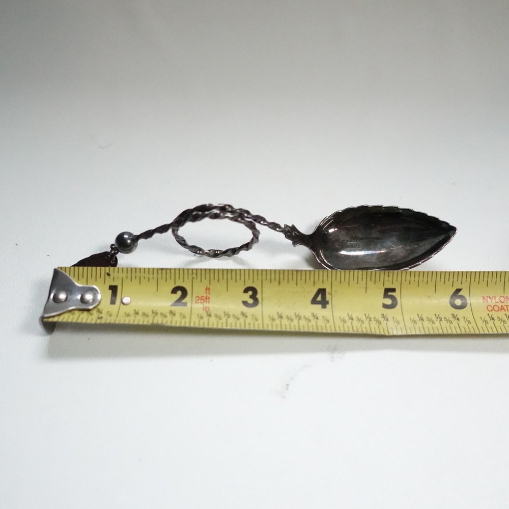 Sylvsmidja Norway J 830S Silver Twisted Rope Handle Ornate Spoon