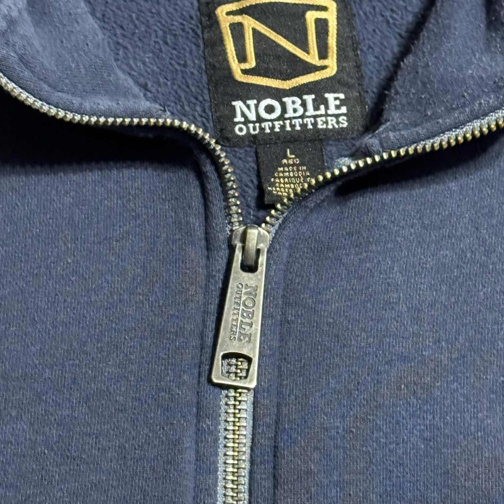 Noble Outfitters Flex Pullover 1/4 Zip Jacket Blue Workwear Sweater Size Large