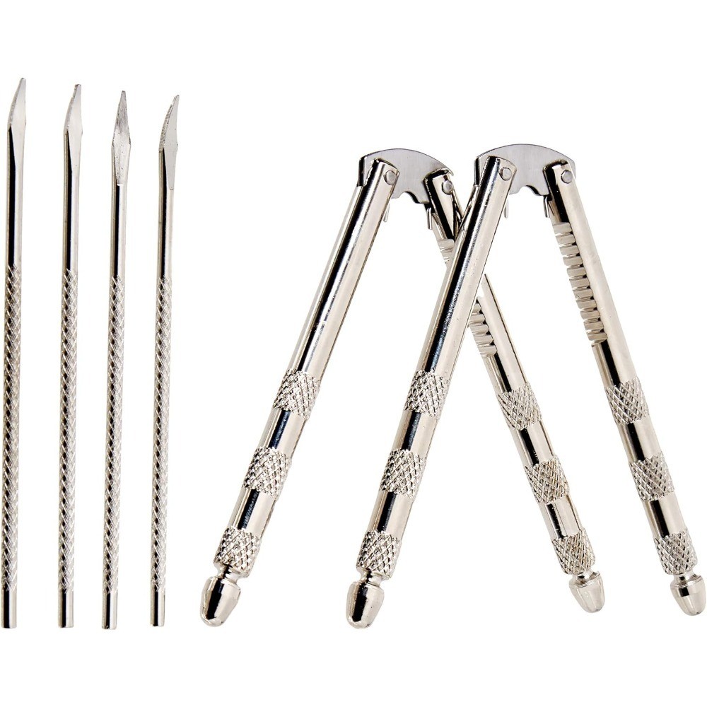 Stainless Steel Nut Cracker Set with 4 Picks Heavy Duty Shell Opener Tool