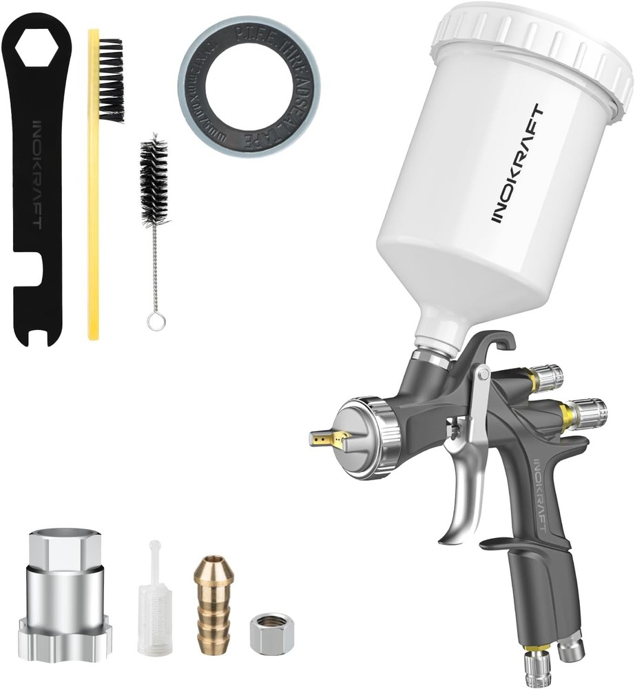 InoKraft D1 LVLP Air Spray Gun Basic Kit, Kits, Gray