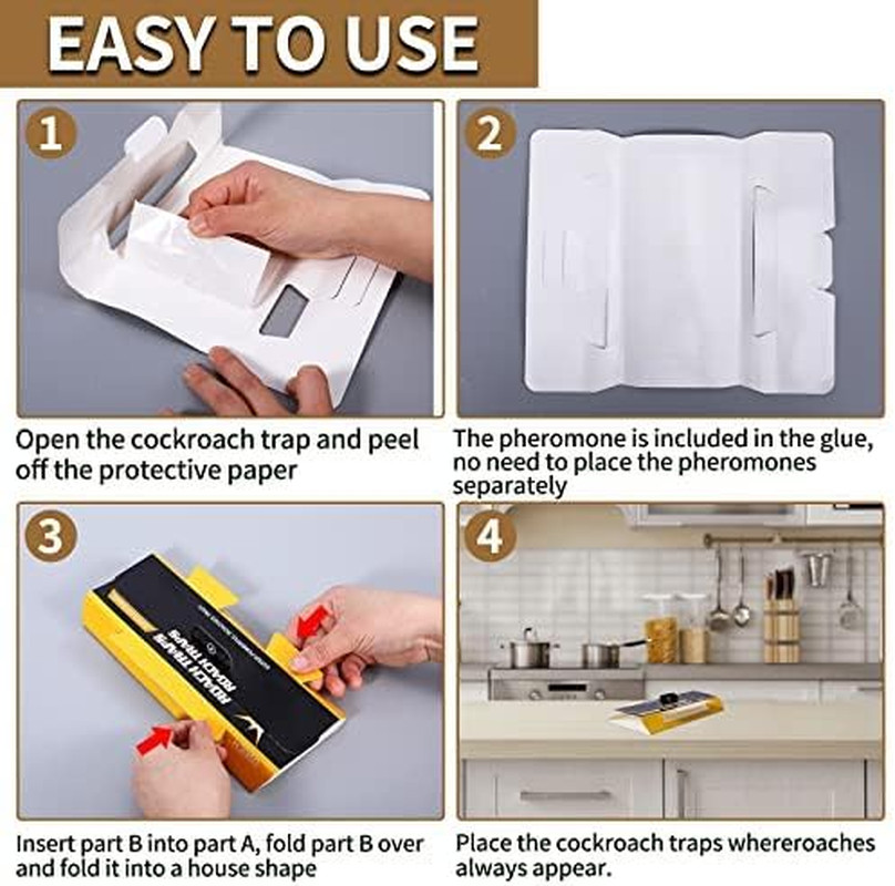 20 Pack Roach Traps, Cockroach Traps Indoor Home, Glue Roach Traps, Child & Pets