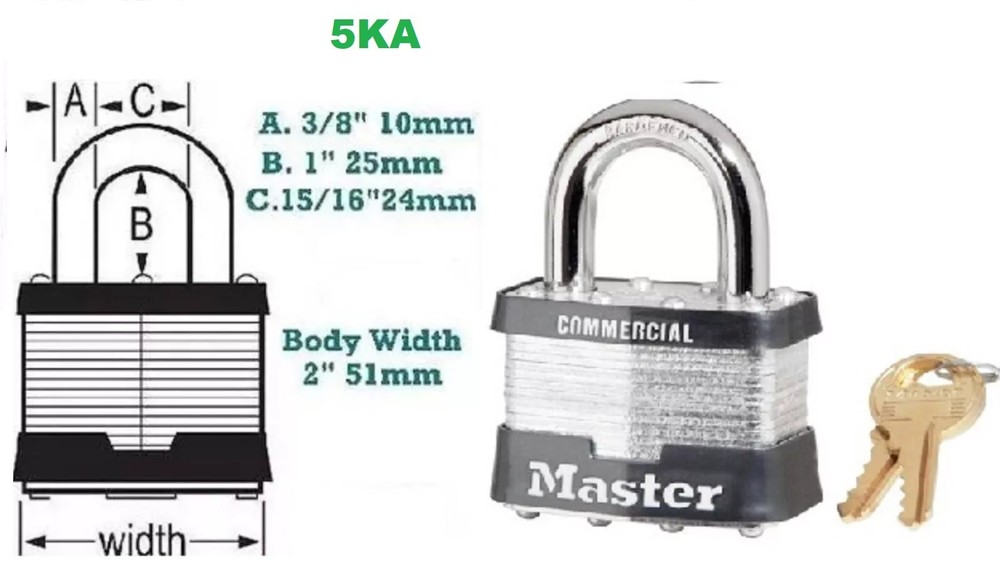 new Master Locks 5KA A152 quantity of 2 keyed alike