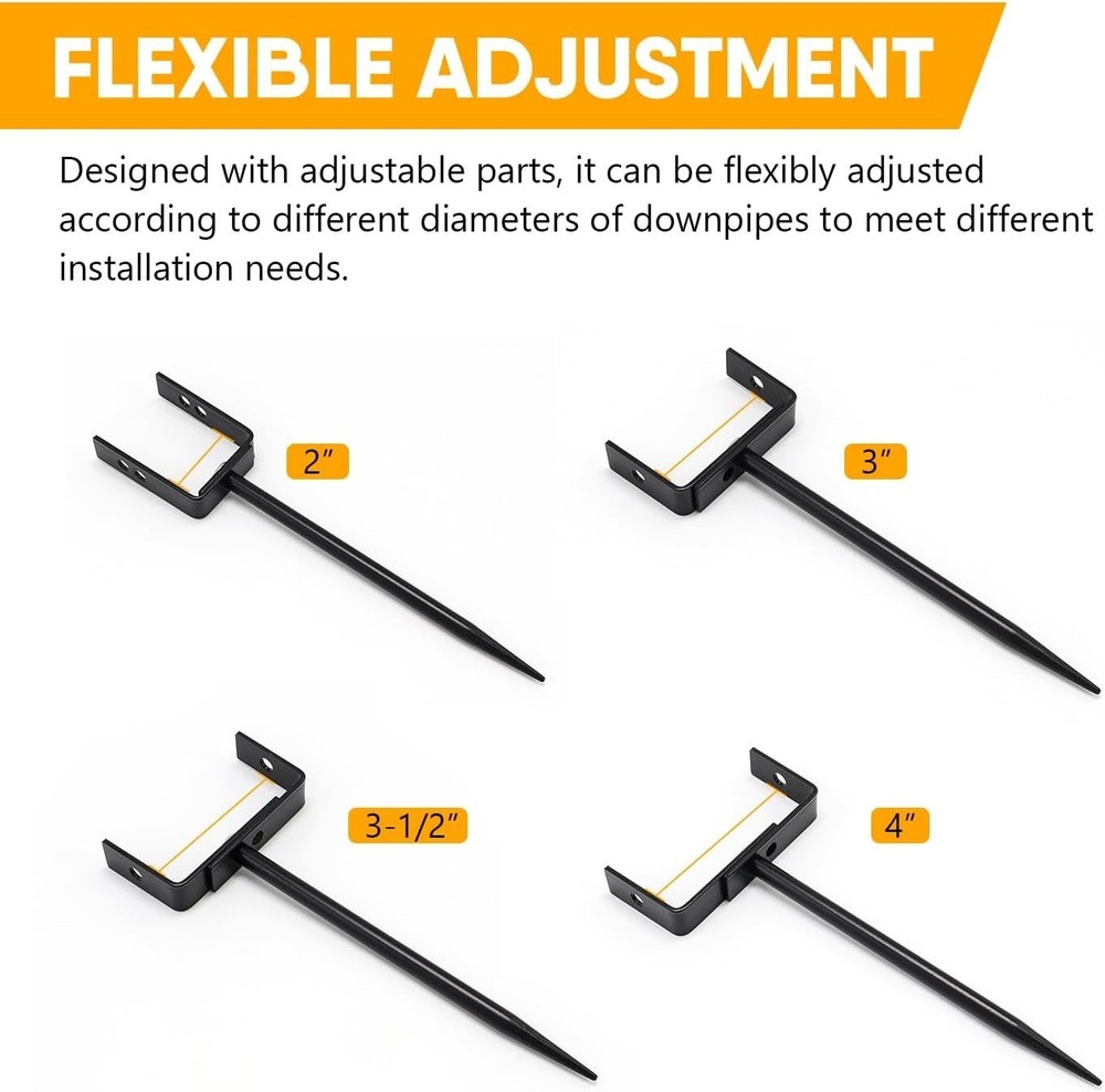 Heavy-Duty Galvanized Iron Downspout Bracket - Adjustable & Eco-Friendly 2-Pack