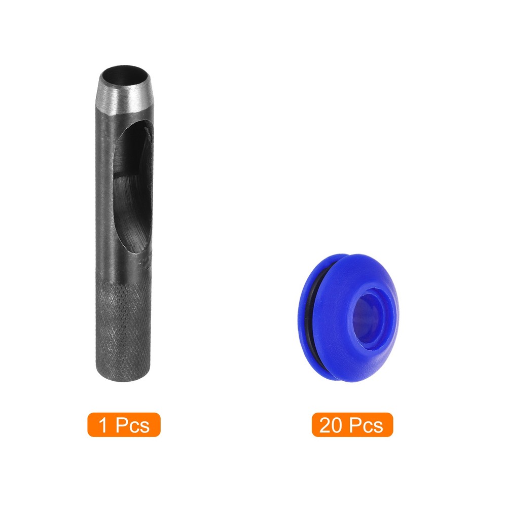 21pcs 12mm Plastic Truck Eyelets Blue