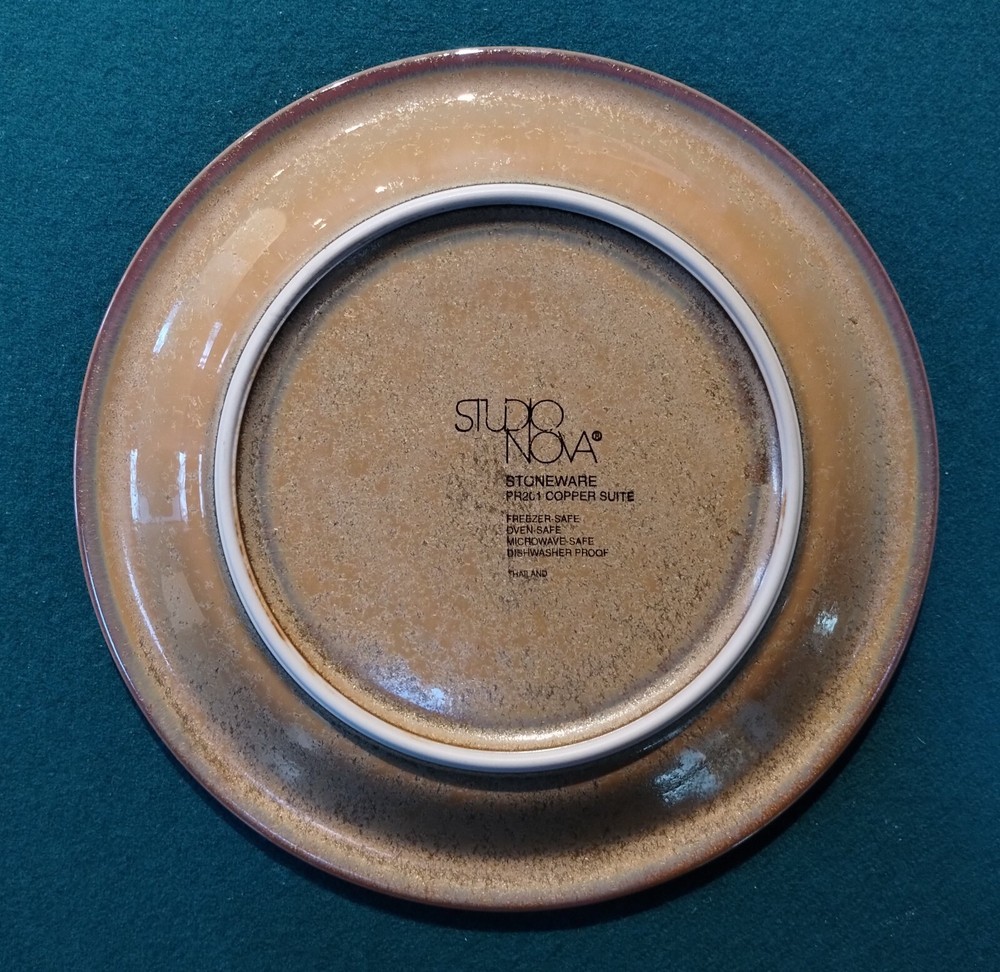 Studio Nova Stoneware PR201 Copper Suite Salad Plates 7-3/4"