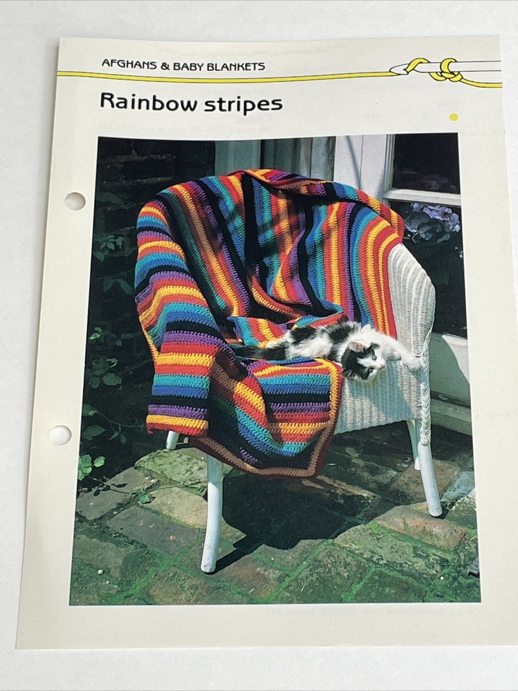 Marshall Cavendish Rainbow Stripes Afghan Crochet Pattern