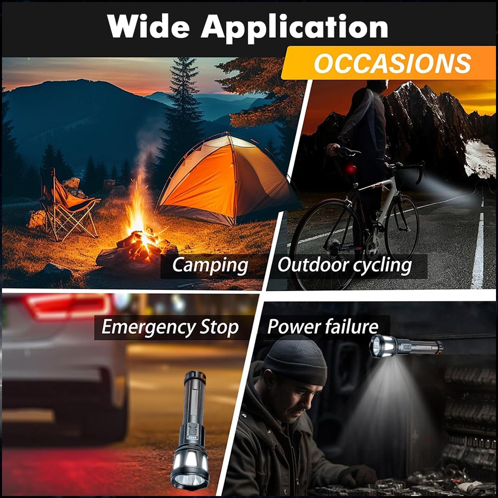 2Pack 99000000LM Super Bright LED Tactical Flashlight Rechargeable Flashlights