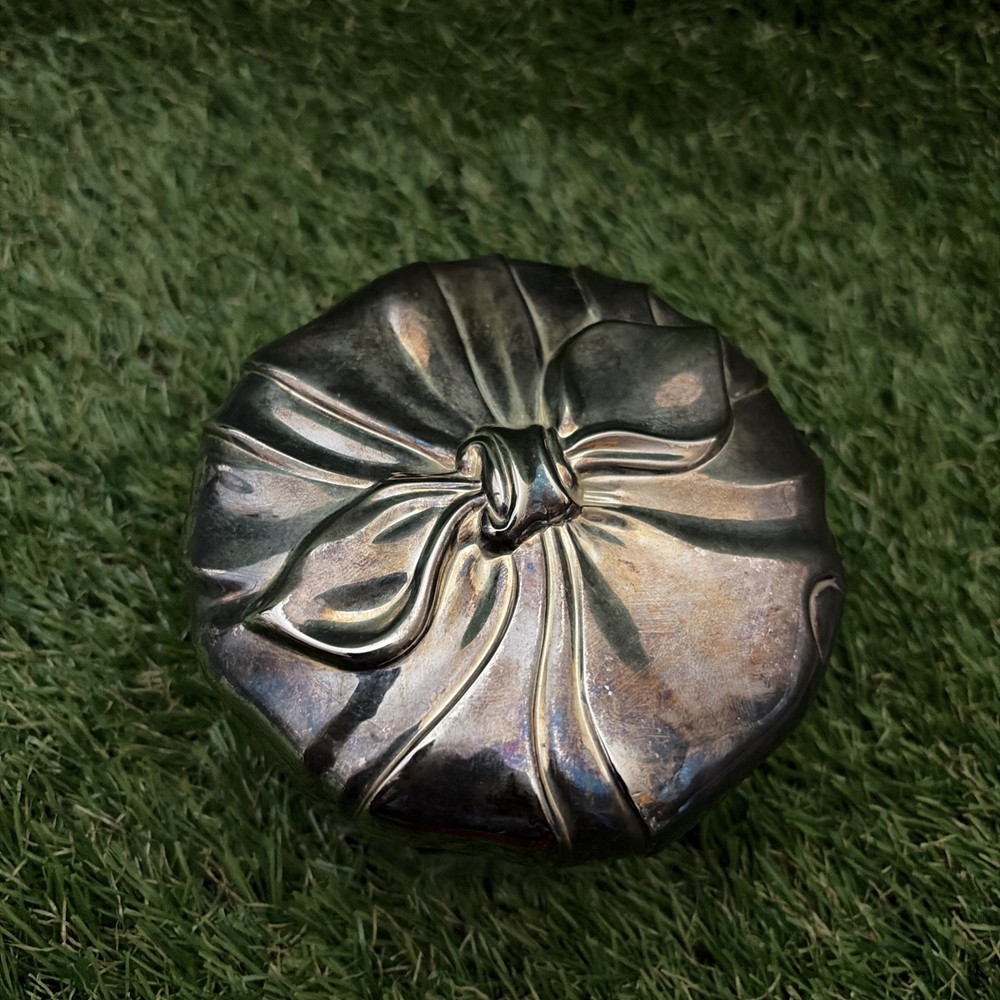 Classy Vintage 1988 Godinger Silver-plated Compact Mirror.