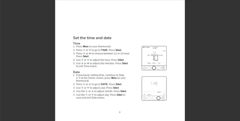 Honeywell T6 PRO Programmable Thermostat Installation Instructions (Reprint)