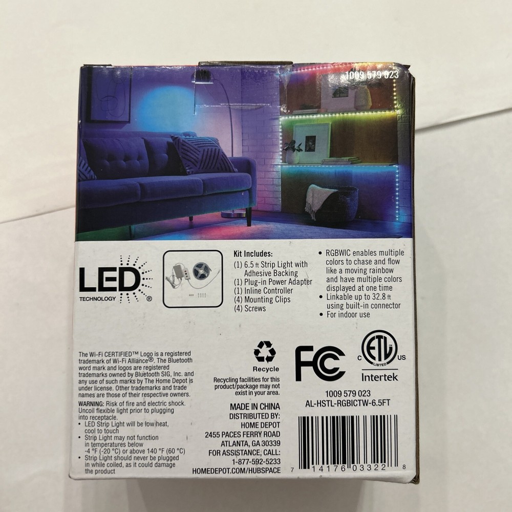 SmartRGWBIC Dynamic Color Changing Dimmable Plug-In LED Strip Light Hubspace NEW