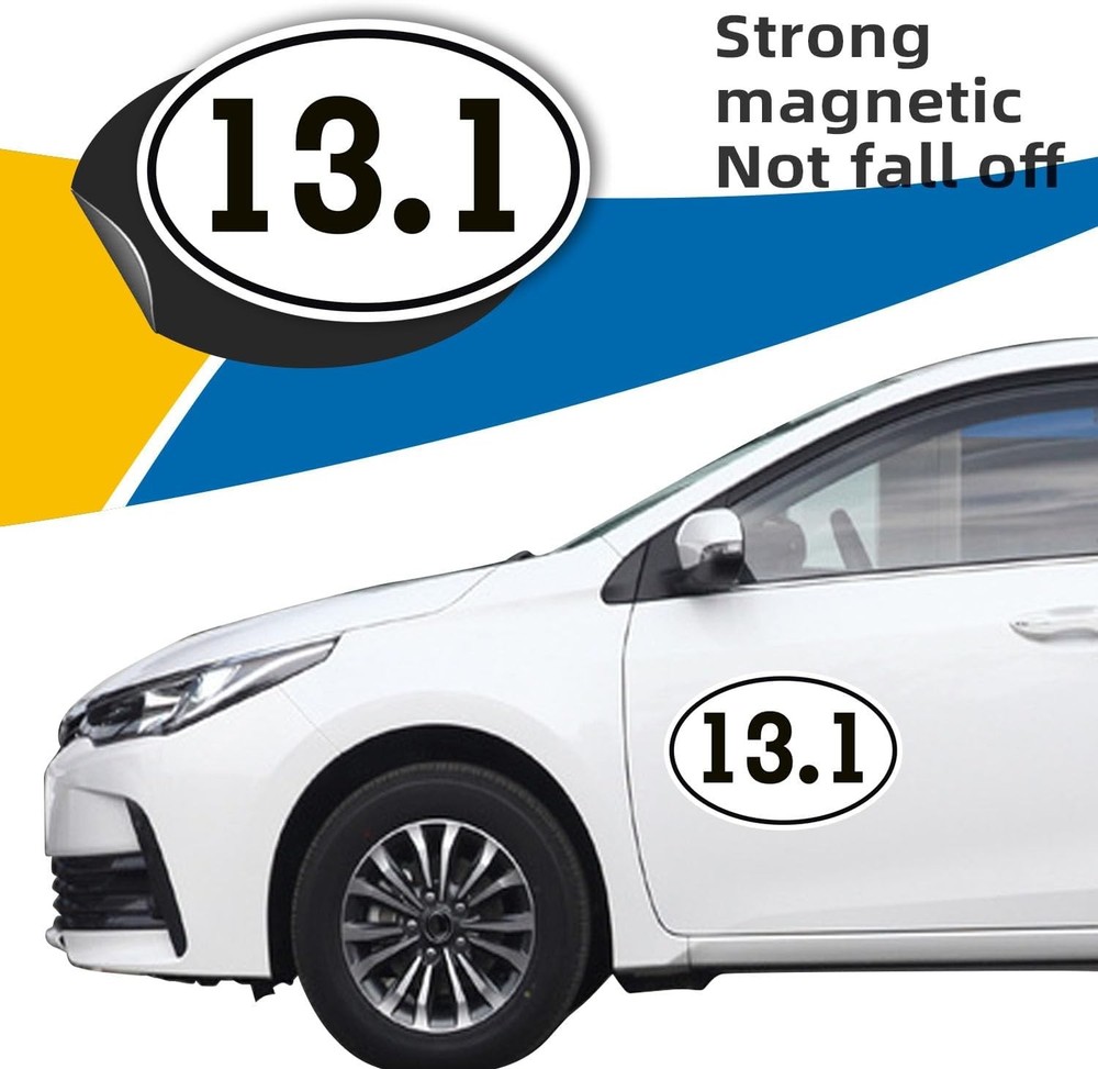 13.1 Half Marathon Oval Magnet Decal Black Oval