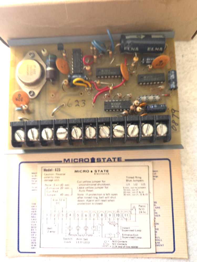 ** NEW Microstate Electronics 623 Control Board For Security Burglar alarm Panel