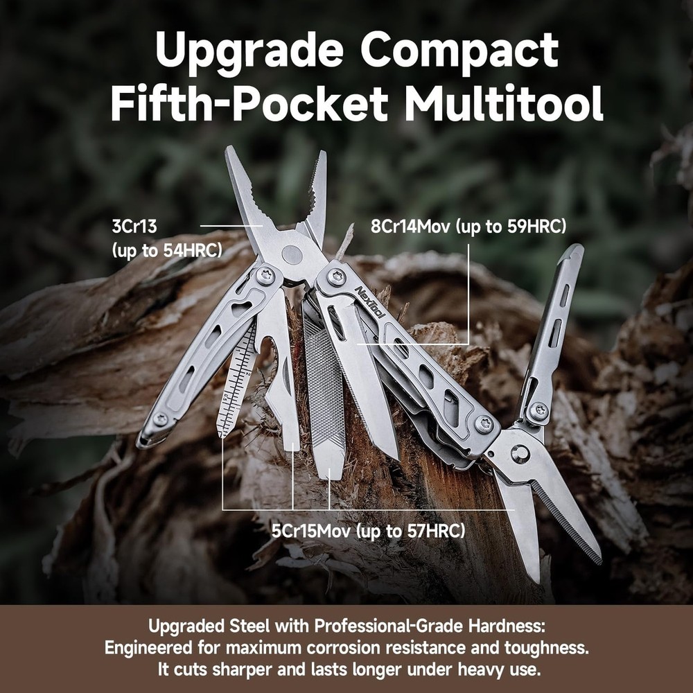NexTool F12 Mini Multitool, 13-in-1 Keychain Multitool with Serrated Scissors...